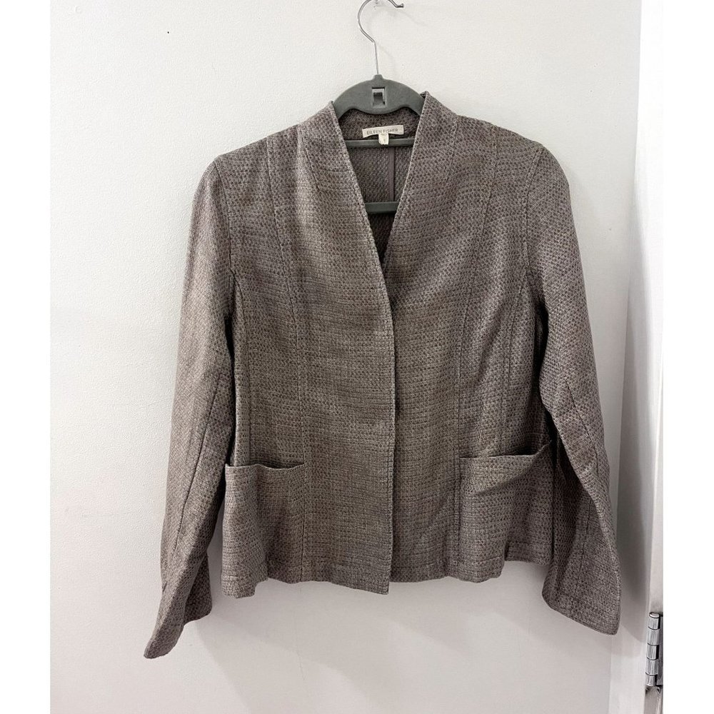 Eileen Fisher Organic Linen and Cotton Blend Blazer jacket size small‎